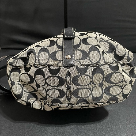 COACH Chelsea Signature Duffle Shoulder Bag F14446 GrayBlack JacquardLeather - Picture 5 of 11